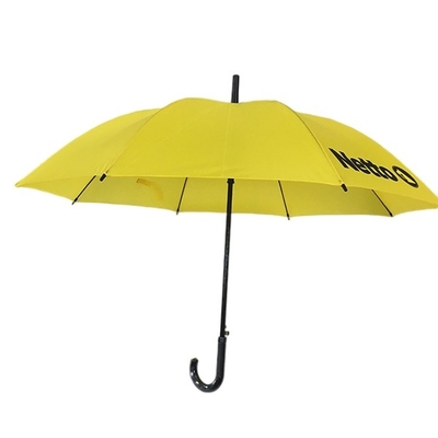 Gelber Fiberglas-Rahmen-Regenschirm-automatische 50 Zoll mit Drucken