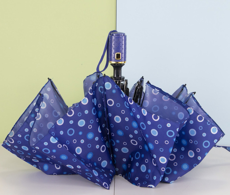 Metallschaft 3-fach Damen Regenschirm mit Digitaldruck