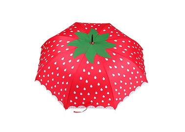 23 Zoll-reizende feste Stock-Regenschirm-Erdbeere, die Portable für Kinder druckt