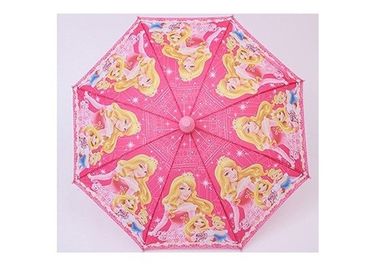 Metallwellen-Länge 70cm Selbstdes mädchen-Kinderrosa Regenschirm-8mm mit Plastikschale