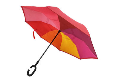 Gerader faltender faltender umgekehrter Regenschirm, Auto-Rückregenschirm-C geformter Griff