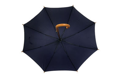 Die Marine-Blau-Regenschirm-hölzerner gebogener Griff der dauerhaften Männer für Regen-Glanz-Wetter
