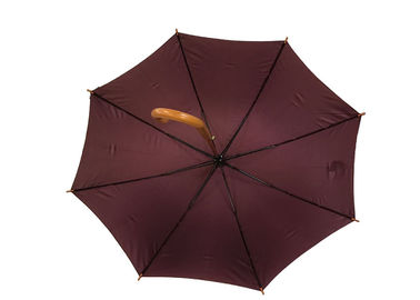 Tragbares Brown-Holzgriff-Regenschirm-besonders dauerhaftes starkes für schwere Winde