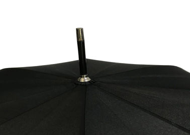 Schwarzes J-Stock-Holzgriff-Regenschirm-Polyester-Gewebe-leichtes Antiuv