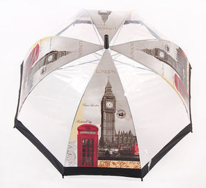 Sichtbarer automatischer transparenter Regen-Regenschirm-gerade verbiegende Griff-Hauben-Form