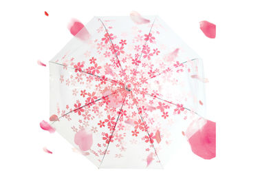 Modernes Damen-Rosa-transparenter Regenschirm, großer klarer Hauben-Regenschirm