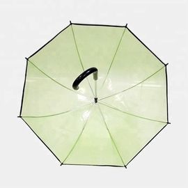 Grüner klarer kuppelförmiger Regenschirm POE, kompakter Blasen-Regenschirm mit schwarzer Ordnung