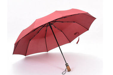 Leichter automatischer windundurchlässiger faltender Regenschirm-Holzgriff verstärkter Rahmen