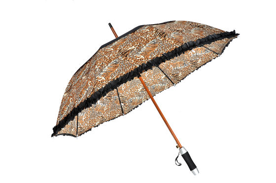 Voll über dem Druck von 23 Zoll Holzgriff-Regenschirm-