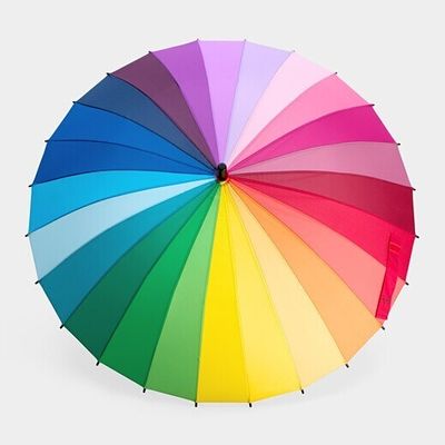 Regenbogen gerade 24 Rippen-windundurchlässige Golf-Regenschirme