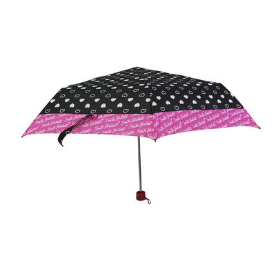 21 Zoll rosa Rand-Fiberglas-Rahmen-faltbare Regenschirm-