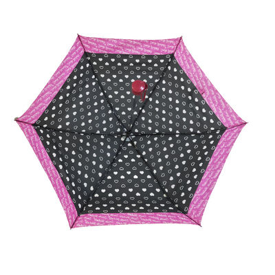 21 Zoll rosa Rand-Fiberglas-Rahmen-faltbare Regenschirm-