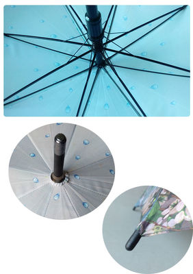 8mm Metallwellen-windundurchlässiger gerader Regenschirm für Frauen