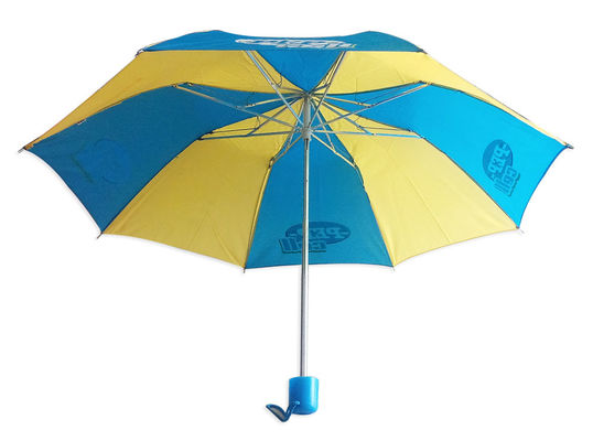 Wasserdichter windundurchlässiger faltender Regenschirm mit 8mm Metallwelle