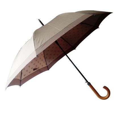Hölzerner J-Griff-Rohseide-Gewebe-Vertrags-Golf-Regenschirm