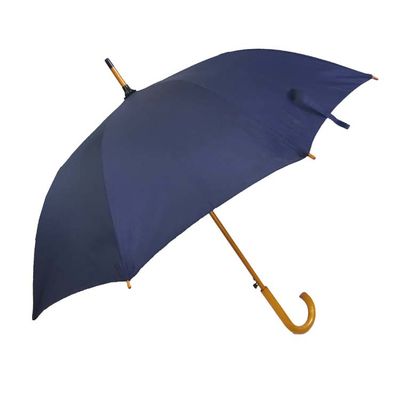 Gerader starker windundurchlässiger Regenschirm des halb automatischen Holzgriffs