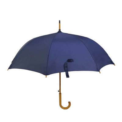 Gerader starker windundurchlässiger Regenschirm des halb automatischen Holzgriffs