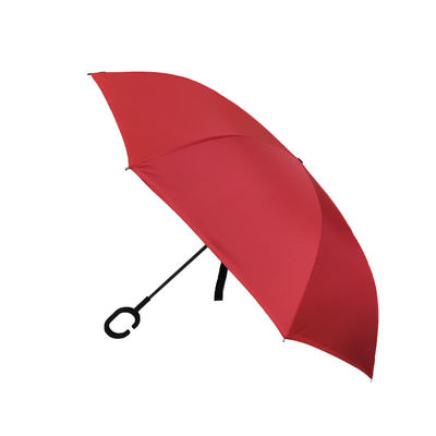 Doppelschicht aufgehobener unzerbrechlicher Sturm-Regenschirm mit c-Haken-Griff