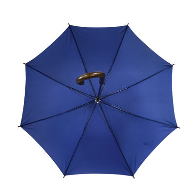 Kurven-Griff, der Blau des Metallrippen-förderndes gerades Regenschirm-23 des Zoll-8K druckt