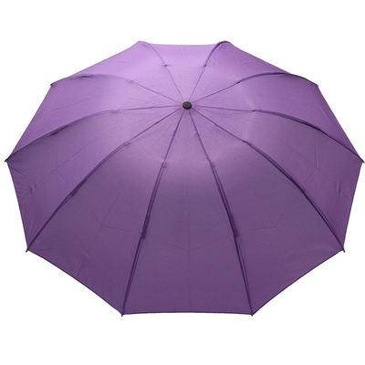 BSCI genehmigte faltenden purpurrote Farbwasserdichten offenen Selbstabschluß des Regenschirm-drei