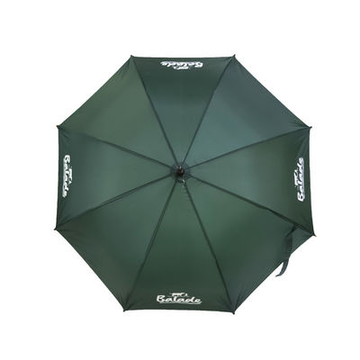 Hölzerner Kurven-Griff hölzerne Wellen-kundenspezifischer Logo Printing Stick Straight Umbrellass