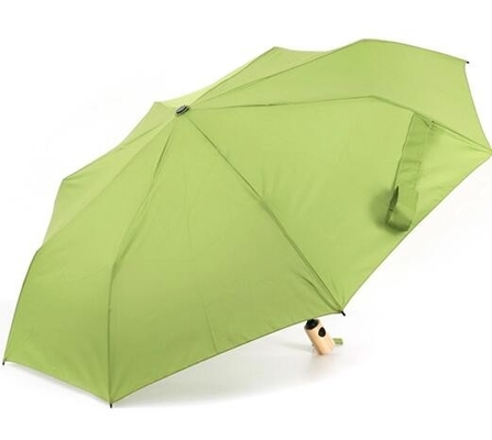 21&quot; doppelte Fiberglas-Rippen x8k-Bambusgriffs automatischer faltbarer Regenschirm