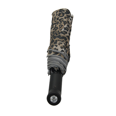 Offene manuelle Leopard-Druck-Regenschirm des Abschluss-Selbst3 faltender mit 8mm Metallwelle