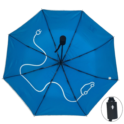 Offene nahe SelbstDoppelschicht-kompakter faltender Regenschirm mit doppelten Fiberglas-Rippen
