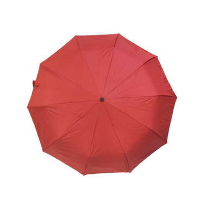 10 Falten-automatischer Regenschirm der Rippen-schwarzer beschichtender Rohseide-3 mit für Männern