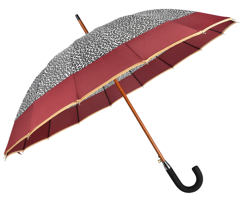 16 Rohseide-automatischer offener Regenschirm der Rippen-hölzerne Wellen-RPET