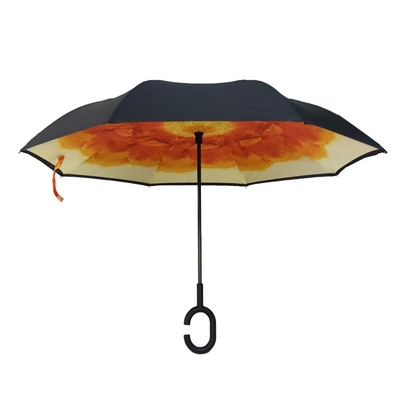 Volle Digital, die Rohseide-Rückseite umgekehrten Regenschirm mit c-Griff drucken