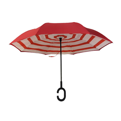 Rohseide-Gewebe-Doppelschicht-umgekehrter Rückregenschirm SGS kundenspezifische