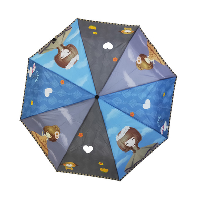 Digital, die offene Rohseide des Handbuches hölzernen Griff-Regenschirm drucken