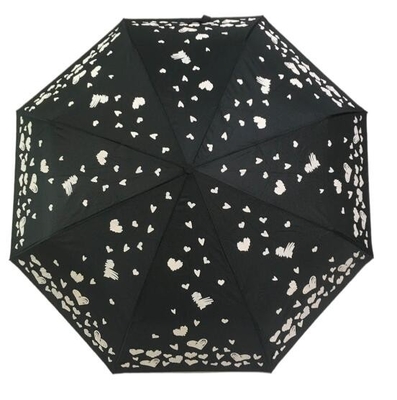 Polyester-Gewebe-magischer Druckfaltender Regenschirm drei BSCI 190T