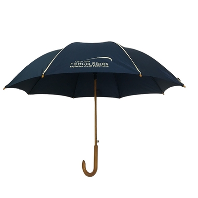 Hölzerner J Griff-Regenschirm des offenen des Durchmesser-103cm Rohseide-Gewebe-