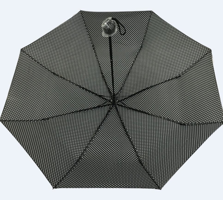 21&quot; X8k-Stelle, die schwarzen faltenden Regenschirm des Polyester-190T für Damen druckt