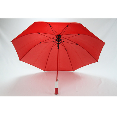 8mm Metallwellen-roter Rohseide-Regenschirm mit kundenspezifischem Logo Printing