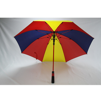 Farbgemeinsame bunte Golf-Regenschirme des BSCI-Rohseide-Gewebe-drei
