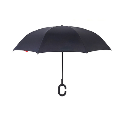 Umgekehrte Regenschirm-Doppelschicht c-Griff-190T Rückseite innerhalb - heraus windundurchlässigen 49&quot; Bogen