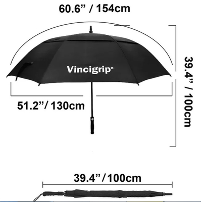 Doppelschicht-windundurchlässiger offener gerader Golfselbstregenschirm mit kundengebundenem Logo