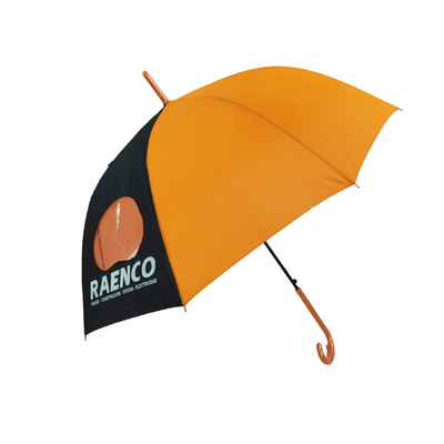 Rohseide-Gewebe-Metallrahmen-Damen regnen Regenschirm-automatische orange Farbe