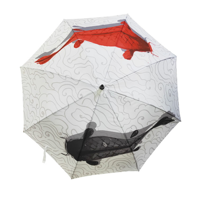 Fish 62/68/72 Zoll großer winddichter Regenschirm mit Doppeldach, belüftet
