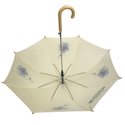 Fiberglas-Rippen-Metallrahmen-automatischer geöffneter Stock-Regenschirm-Holzgriff-Regenschirm