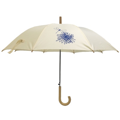 Fiberglas-Rippen-Metallrahmen-automatischer geöffneter Stock-Regenschirm-Holzgriff-Regenschirm