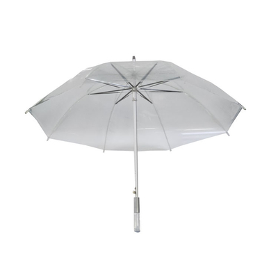 Automatisch geöffnet Winddicht Aluminiumrahmen Transparent Regenschirm 23 Zoll