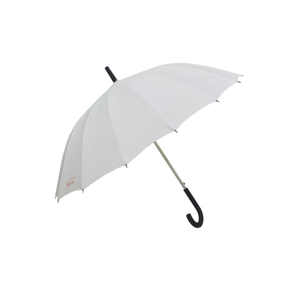 Langer Regenschirm des offenen Regenschirmes weißen Selbststockes des 16 Rippen-Farb