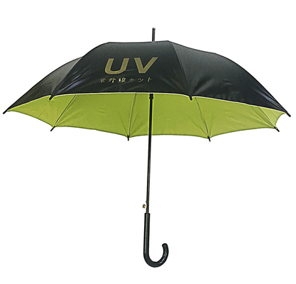 Schwarz UV-Straf Pongee Auto-Open Stick Regenschirm Durchmesser 105cm