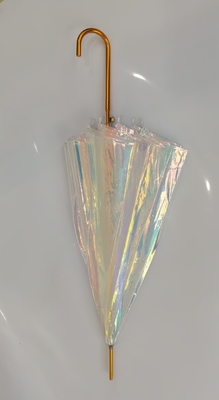 Auto öffnen Klares Regenschirm Romantischer Traum schöne Farbe Aurora transparenter Regenschirm