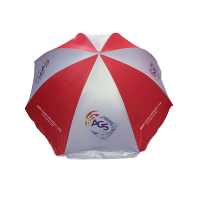 Fadeproof UPF 50+ Windschutz Manueller Offener Strandschirm mit Metallrahmen