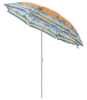42 Zoll Streable Metal Beach Schirm mit UPF 50 Schutz mit 210T Oxford Stoff